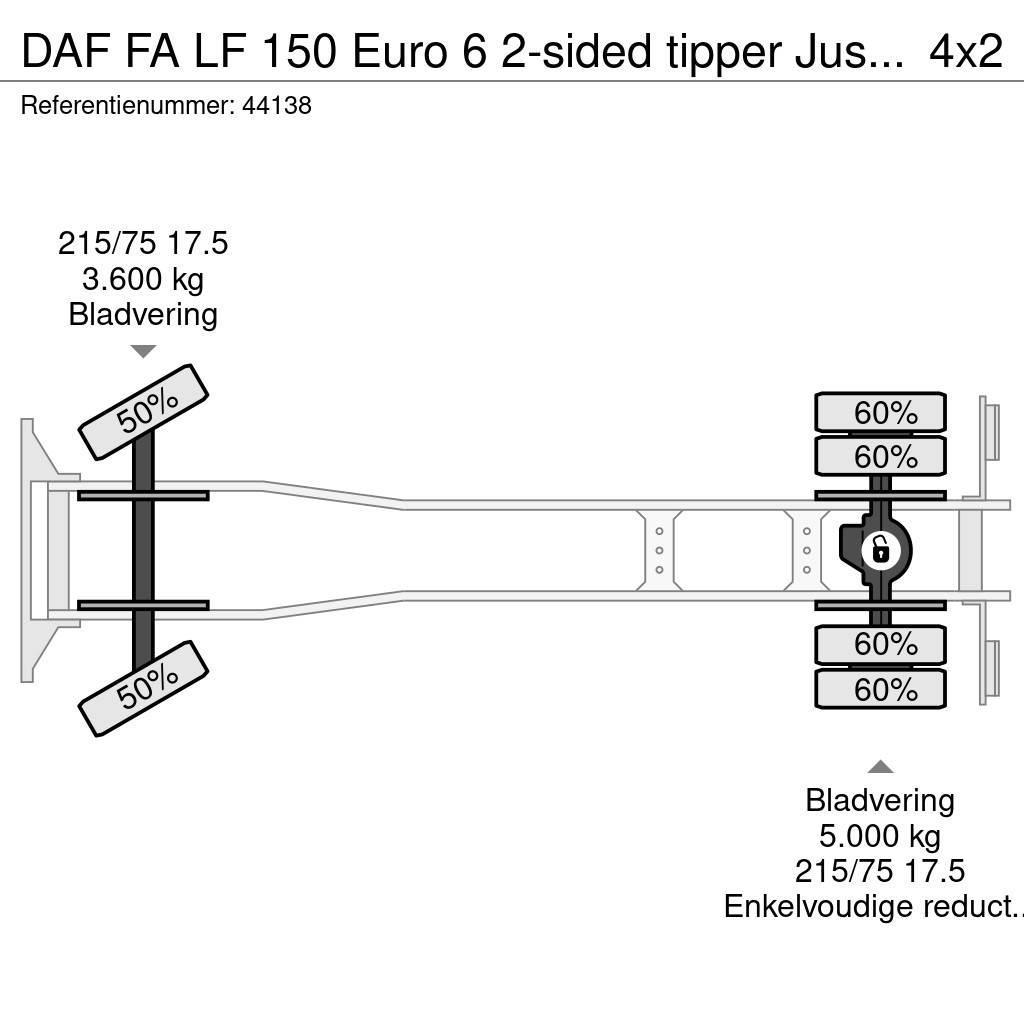 DAF FA LF 150 Euro 6 2-sided tipper Just 94.317 km! Elhúzható ponyvás