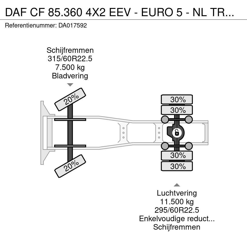 DAF CF 85.360 4X2 EEV - EURO 5 - NL TRUCK - MEGA - 736 Nyergesvontatók