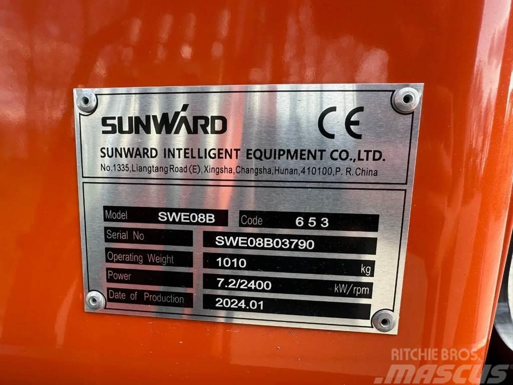 Sunward SWE08 minigraver 1ton NIEUW incl. 3 bakken Mini kotrók < 7t