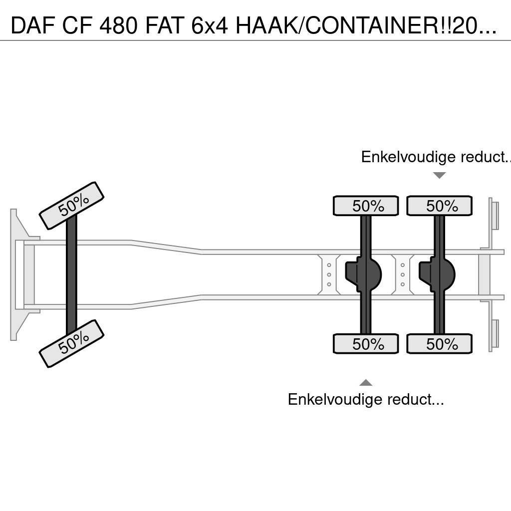 DAF CF 480 FAT 6x4 HAAK/CONTAINER!!2021!!34dkm!! Horgos rakodó teherautók