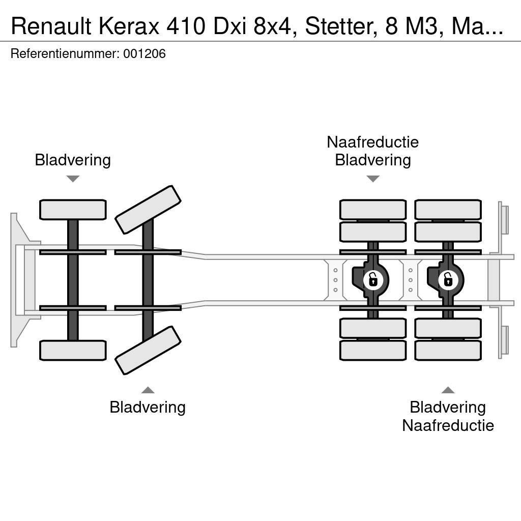 Renault Kerax 410 Dxi 8x4, Stetter, 8 M3, Manual, Steel Su Betonkeverők/Betonpumpák