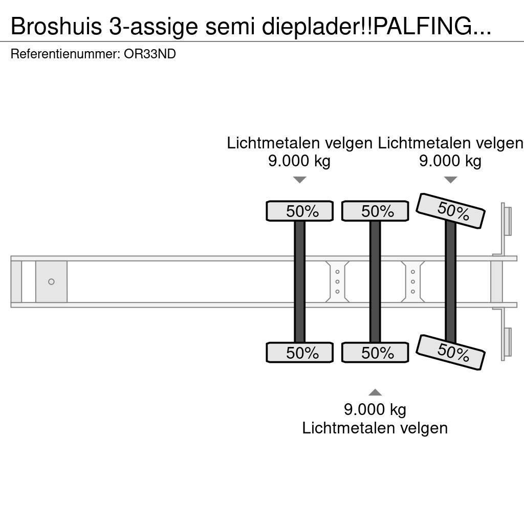 Broshuis 3-assige semi dieplader!!PALFINGER CRANE/RADIO REM Mélybölcsős félpótkocsik