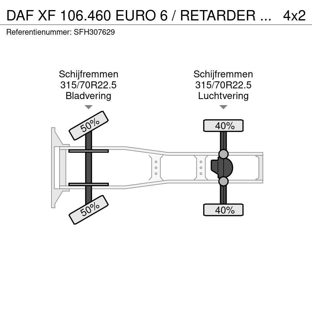 DAF XF 106.460 EURO 6 / RETARDER / PTO / MANUEL / AIRC Nyergesvontatók