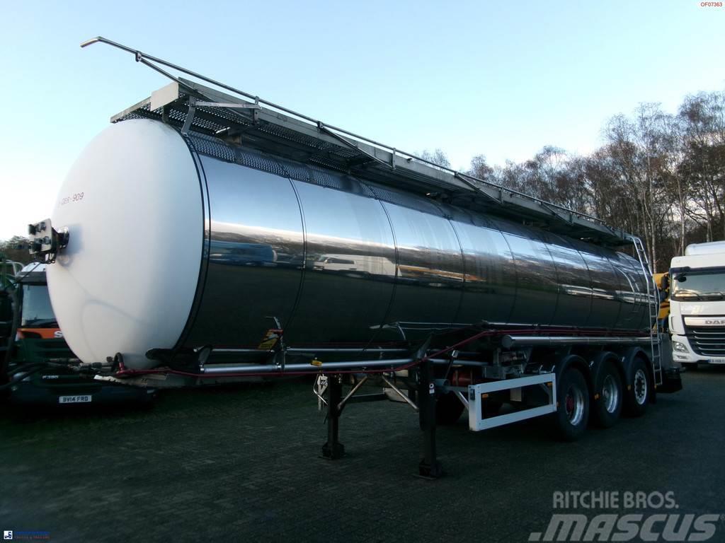 Feldbinder Chemical tank inox 33.5 m3 / 1 comp + pump Tartályos félpótkocsik