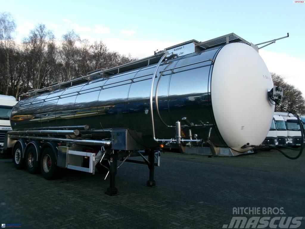 Feldbinder Chemical tank inox 33.5 m3 / 1 comp + pump Tartályos félpótkocsik