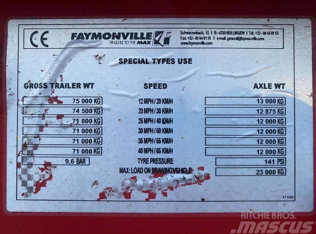 Faymonville 4 Axle Extending 75 Ton Low Loader Mélybölcsős