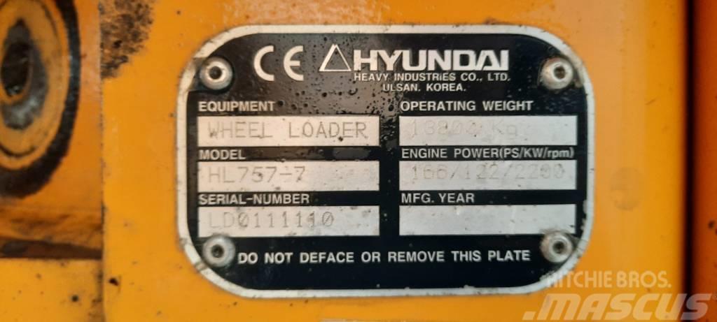 Hyundai HL 757-7 Gumikerekes homlokrakodók
