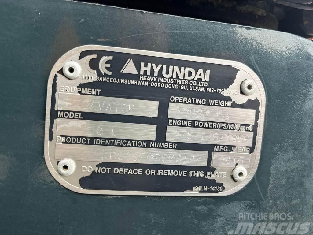 Hyundai HX 220 L ROTOTILT / AC / CENTRAL LUBRICATION / AUX Lánctalpas kotrók