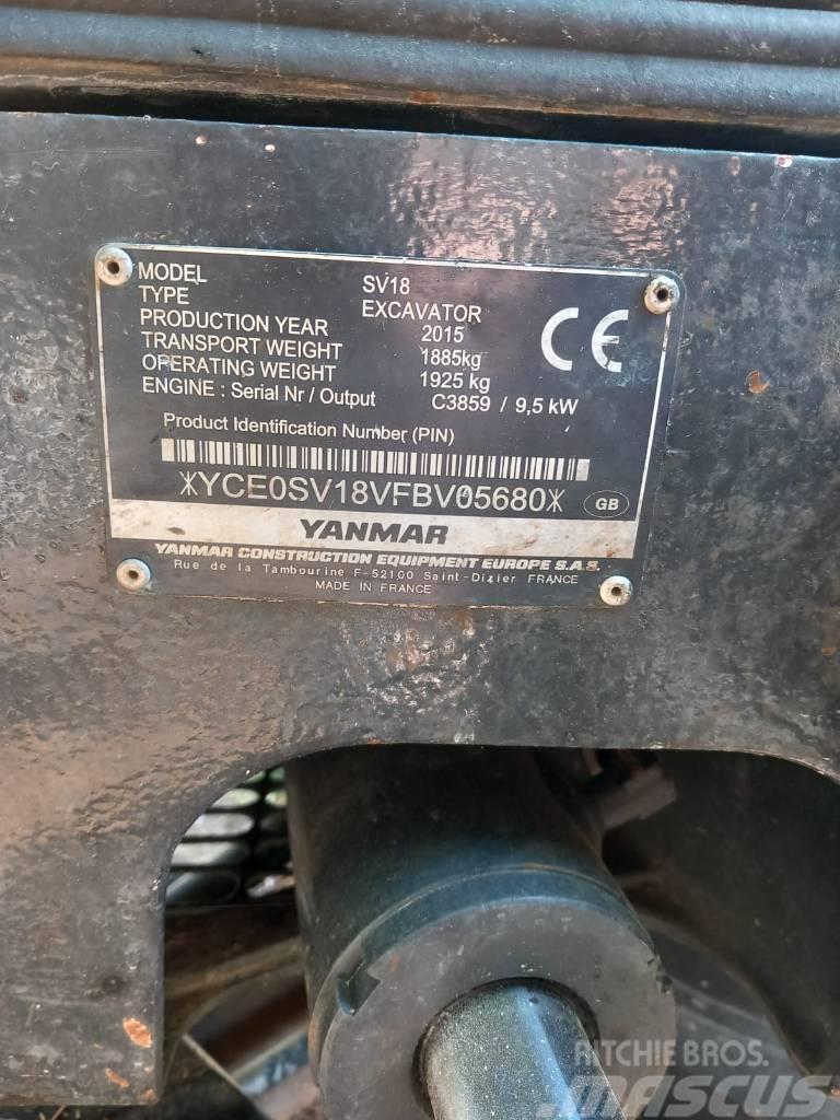 Yanmar SV 18 Mini kotrók < 7t