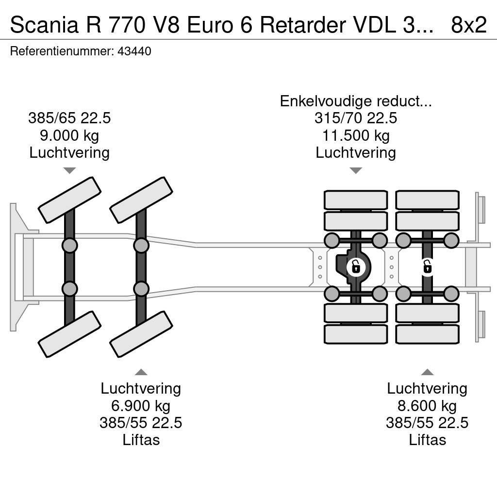 Scania R 770 V8 Euro 6 Retarder VDL 30 Ton haakarmsysteem Horgos rakodó teherautók
