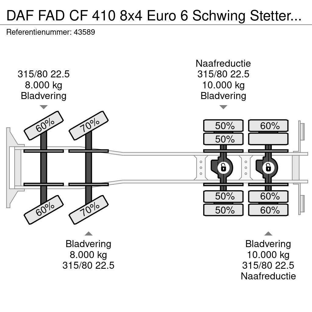 DAF FAD CF 410 8x4 Euro 6 Schwing Stetter 9m³ Just 162 Betonkeverők/Betonpumpák