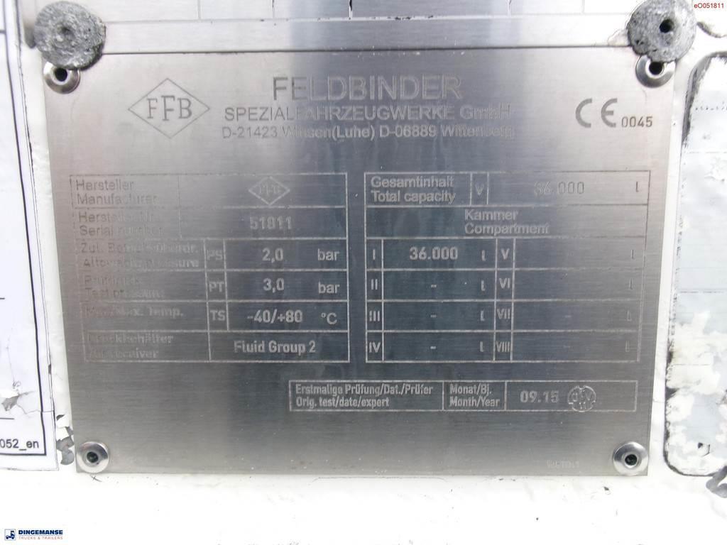 Feldbinder Powder tank alu 36 m3 / 1 comp Tartályos félpótkocsik