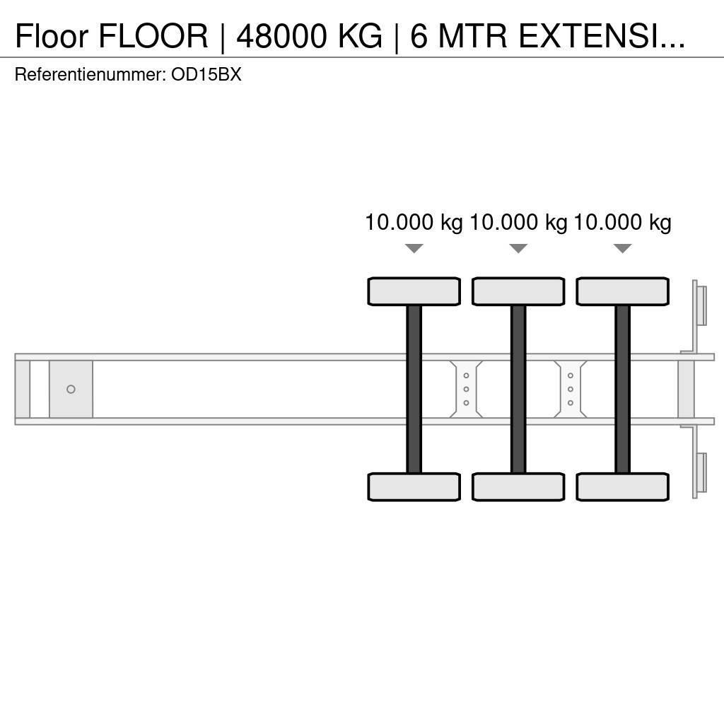 Floor | 48000 KG | 6 MTR EXTENSION | STEERING AXLE Platós / Ponyvás félpótkocsik