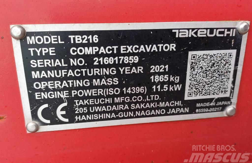 Takeuchi TB216 Mini kotrók < 7t