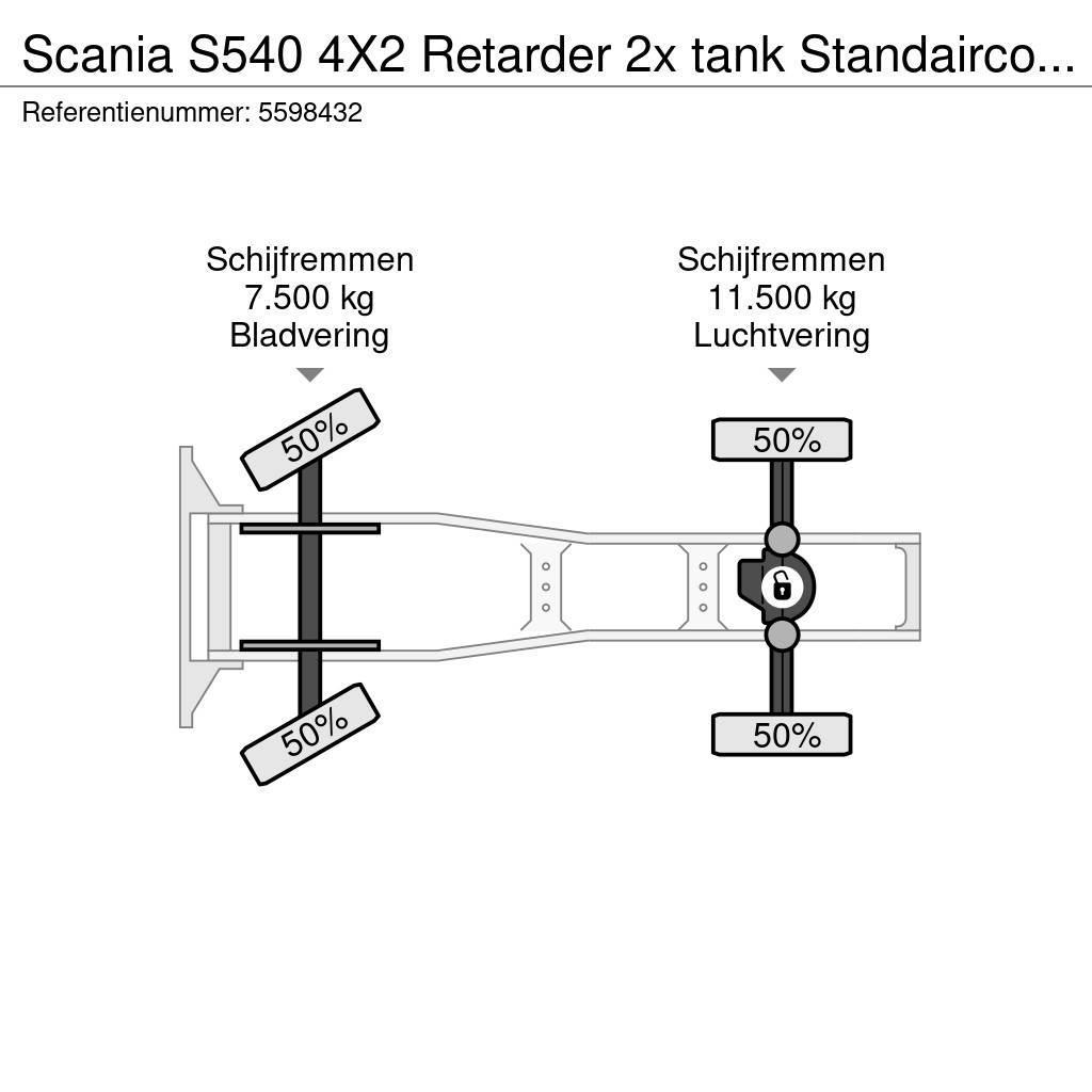 Scania S540 4X2 Retarder 2x tank Standairco LED German tr Nyergesvontatók