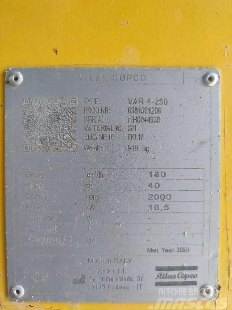 Atlas Copco VAR 4-250 FKL 17 G11 TRAILER Vízpumpák