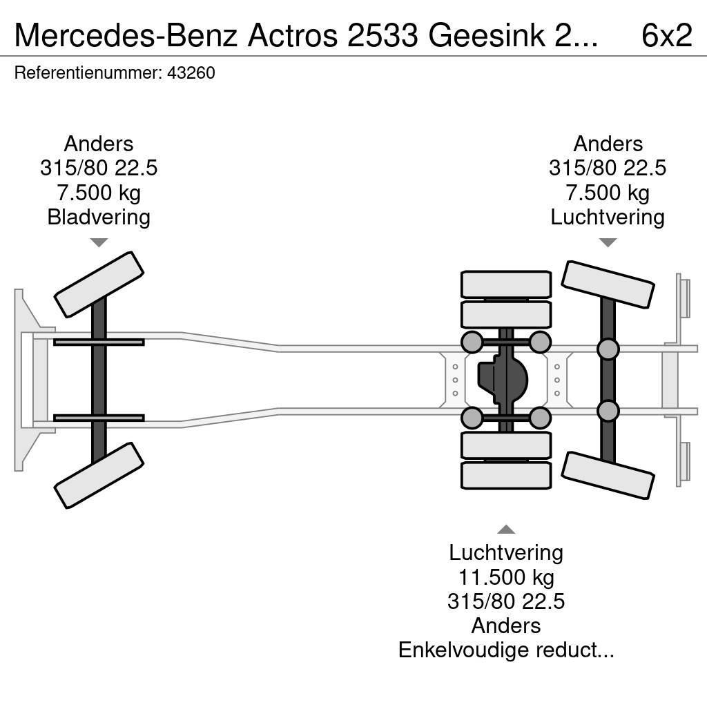 Mercedes-Benz Actros 2533 Geesink 23m³ GEC Welvaarts weegsysteem Hulladék szállítók