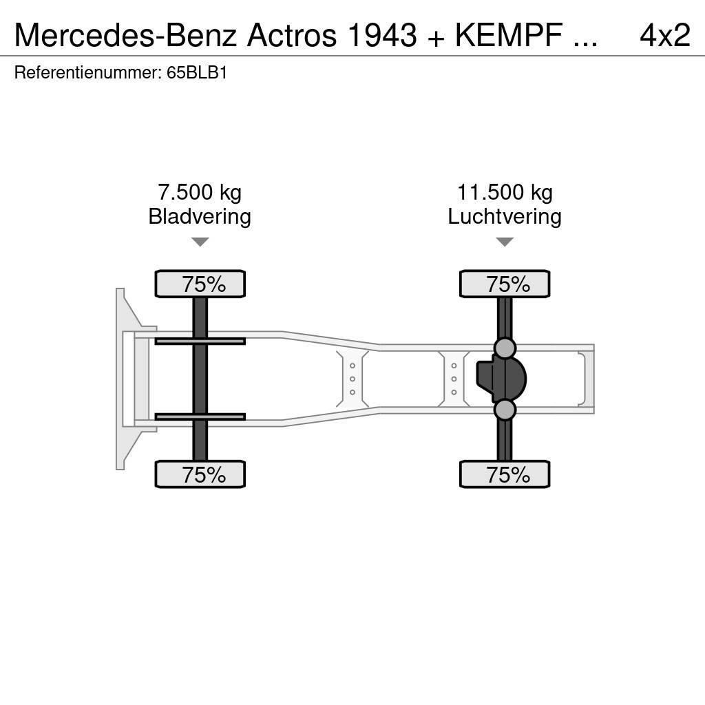 Mercedes-Benz Actros 1943 + KEMPF SKM 35/3 Zeer mooie NL combina Nyergesvontatók