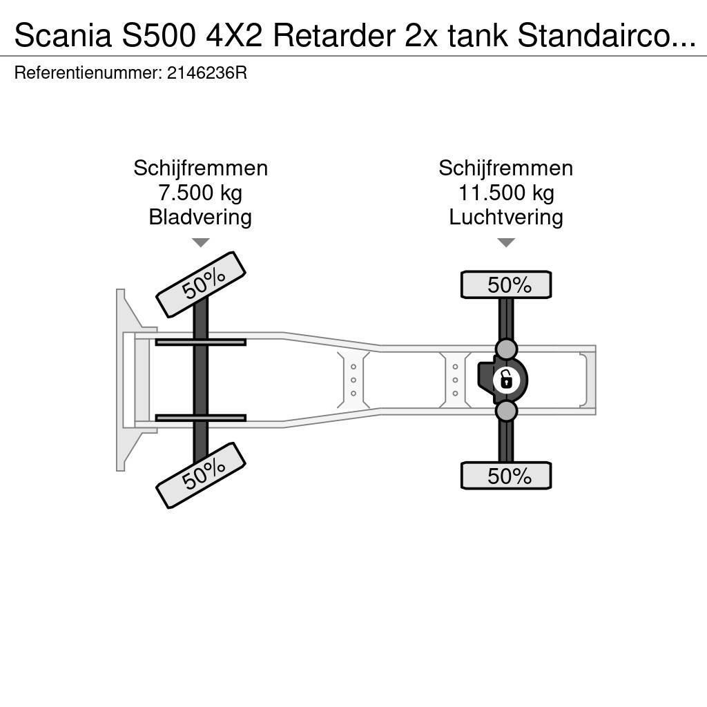 Scania S500 4X2 Retarder 2x tank Standairco LED German tr Nyergesvontatók