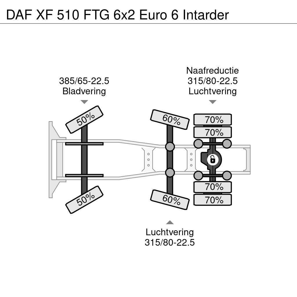 DAF XF 510 FTG 6x2 Euro 6 Intarder Nyergesvontatók
