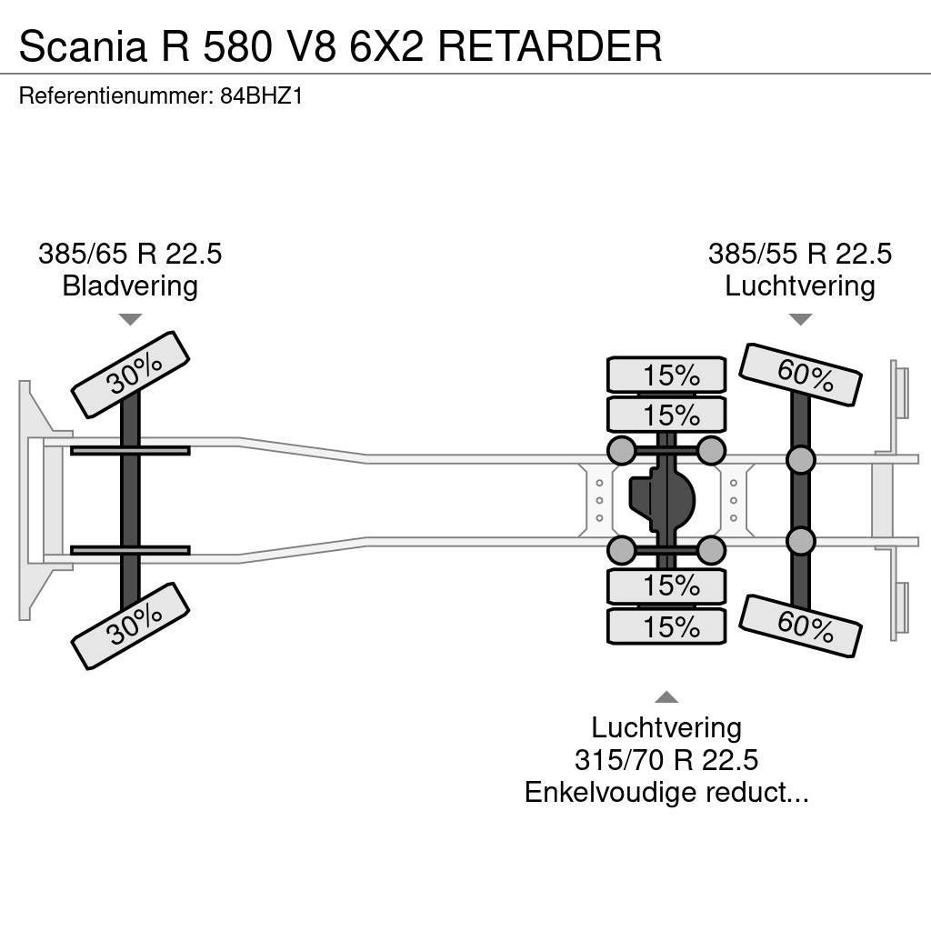 Scania R 580 V8 6X2 RETARDER Fülkés alváz