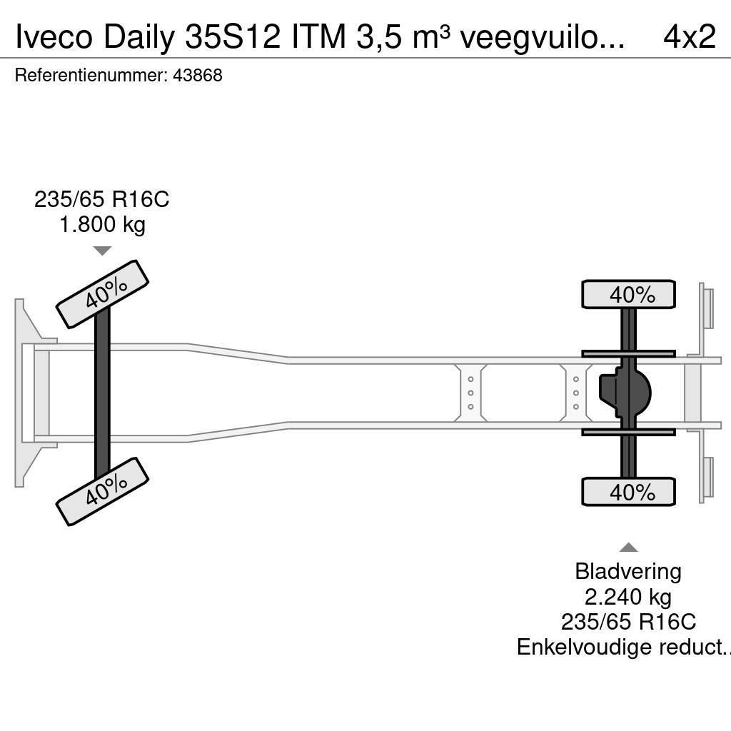 Iveco Daily 35S12 ITM 3,5 m³ veegvuilopbouw Hulladék szállítók