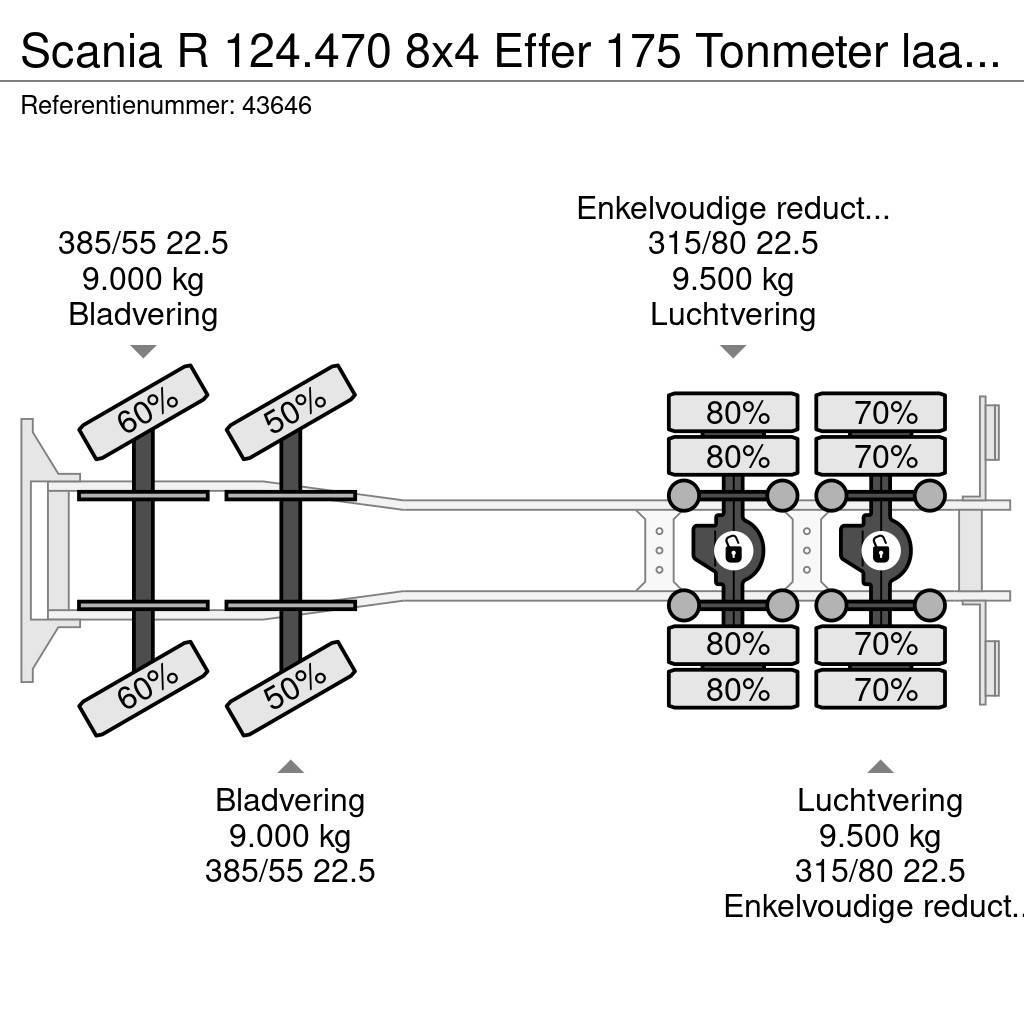 Scania R 124.470 8x4 Effer 175 Tonmeter laadkraan + Fly-J Terepdaruk