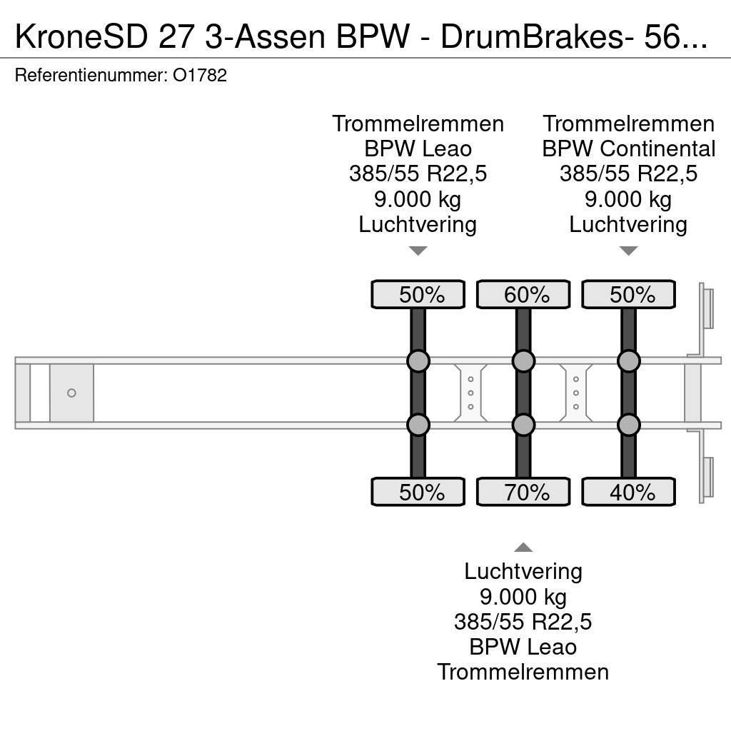 Krone SD 27 3-Assen BPW - DrumBrakes- 5640kg - All Sorts Konténerkeret / Konténeremelő félpótkocsik
