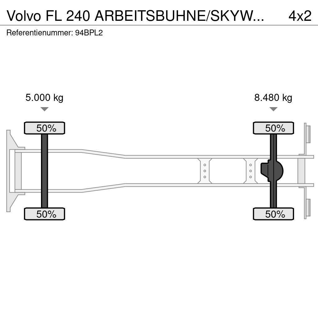 Volvo FL 240 ARBEITSBUHNE/SKYWORKER/17.5m Teherautóra szerelt emelők és állványok