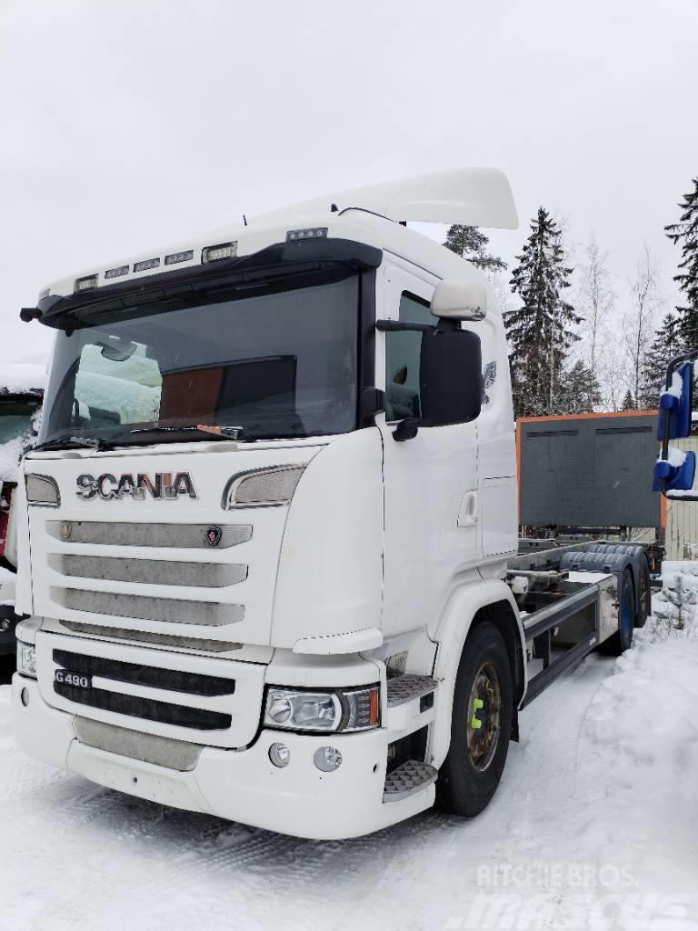 Scania G 490 konttilaite Konténer keretes / Konténeres teherautók