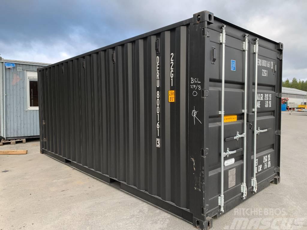  Sjöfartscontainer 20fot ny svart isolerad med el Speciális konténerek