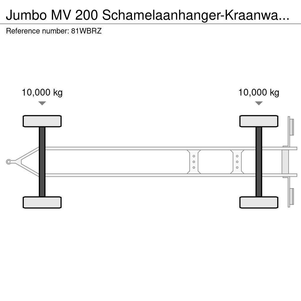 Jumbo MV 200 Schamelaanhanger-Kraanwagen! Platós / Ponyvás pótkocsik