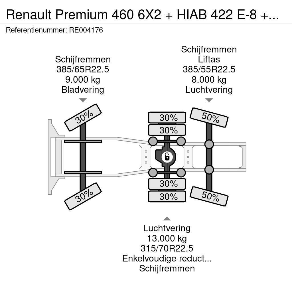 Renault Premium 460 6X2 + HIAB 422 E-8 + REMOTE CONTROL Nyergesvontatók