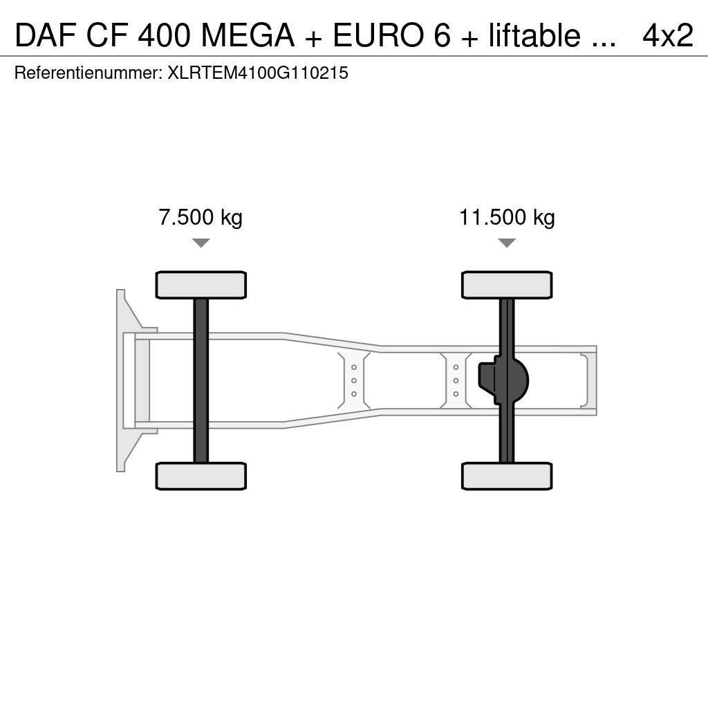DAF CF 400 MEGA + EURO 6 + liftable 5th wheel Nyergesvontatók