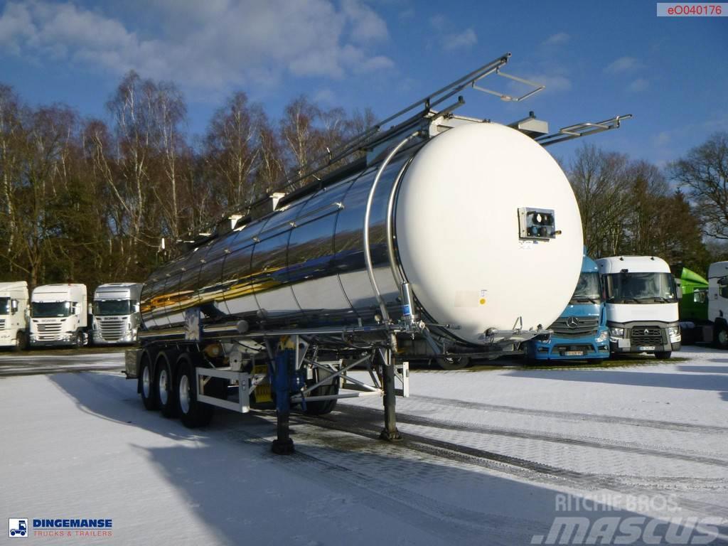 Feldbinder Chemical tank inox L4BH 30 m3 / 1 comp + pump Tartályos félpótkocsik