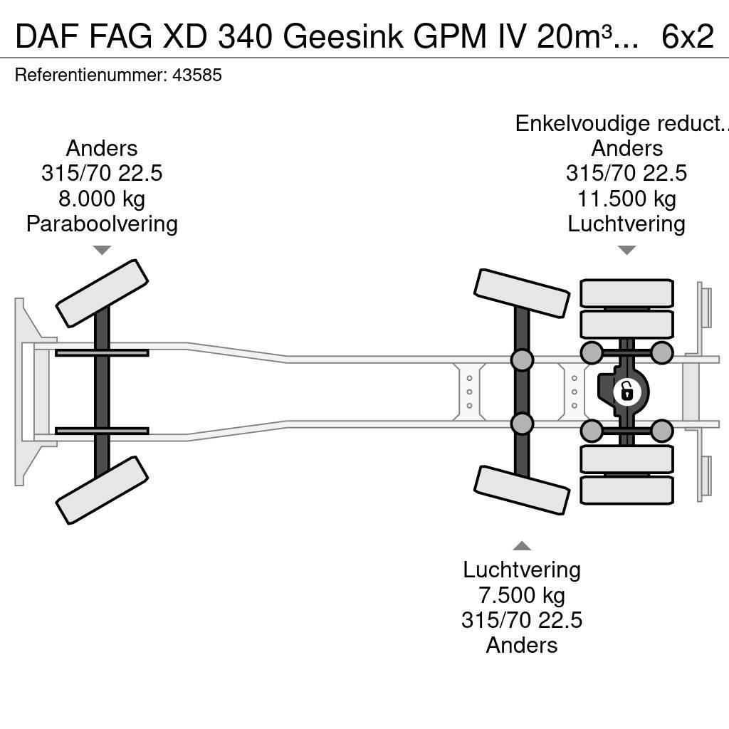DAF FAG XD 340 Geesink GPM IV 20m³ GEC Welvaarts weigh Hulladék szállítók