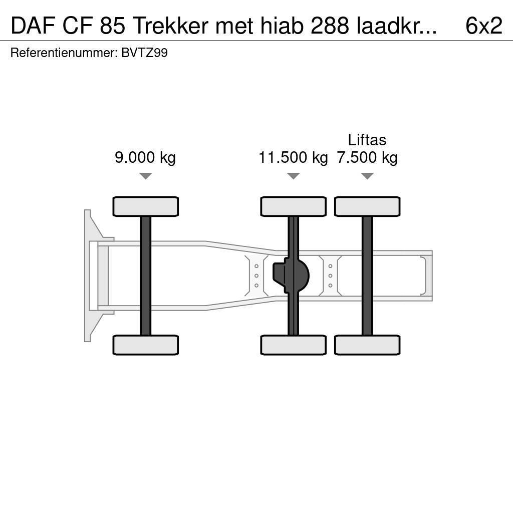 DAF CF 85 Trekker met hiab 288 laadkraan origineel 388 Nyergesvontatók