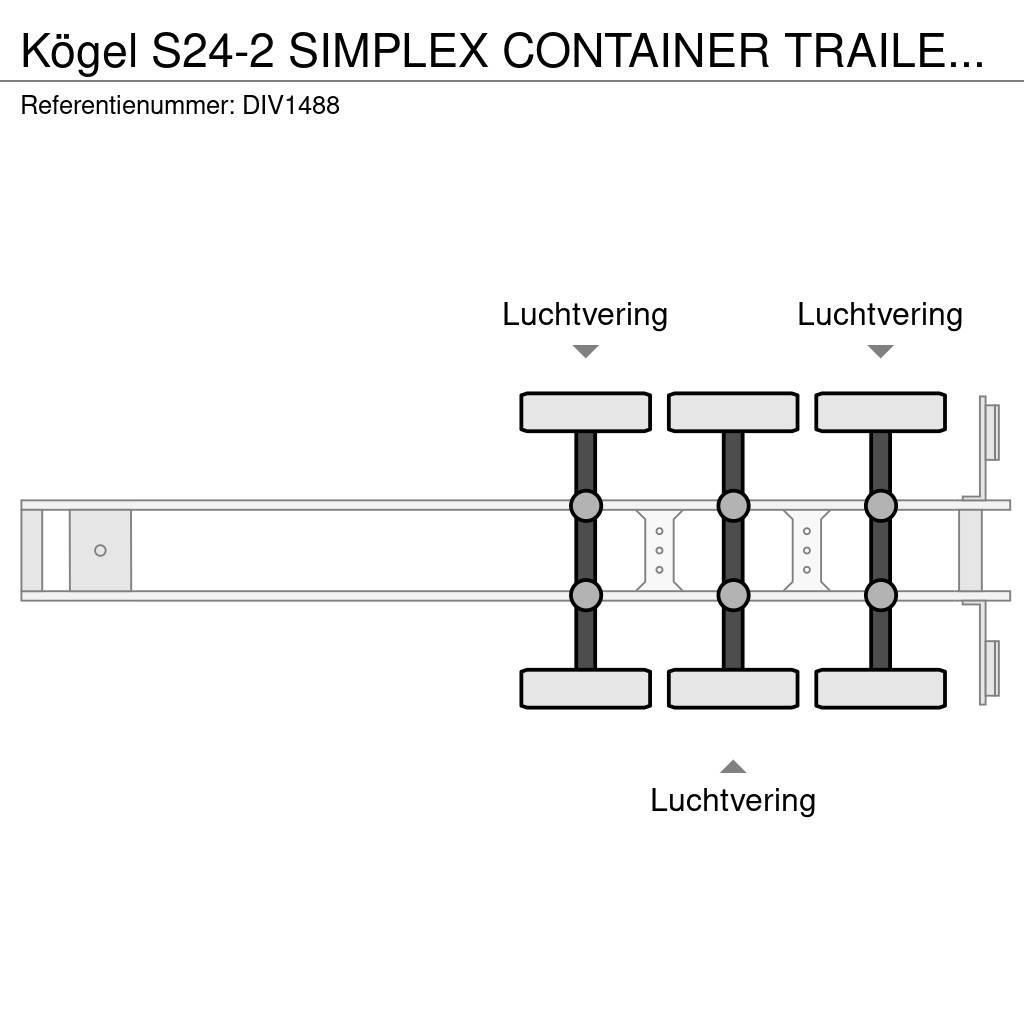 Kögel S24-2 SIMPLEX CONTAINER TRAILER (5 units) Konténerkeret / Konténeremelő félpótkocsik