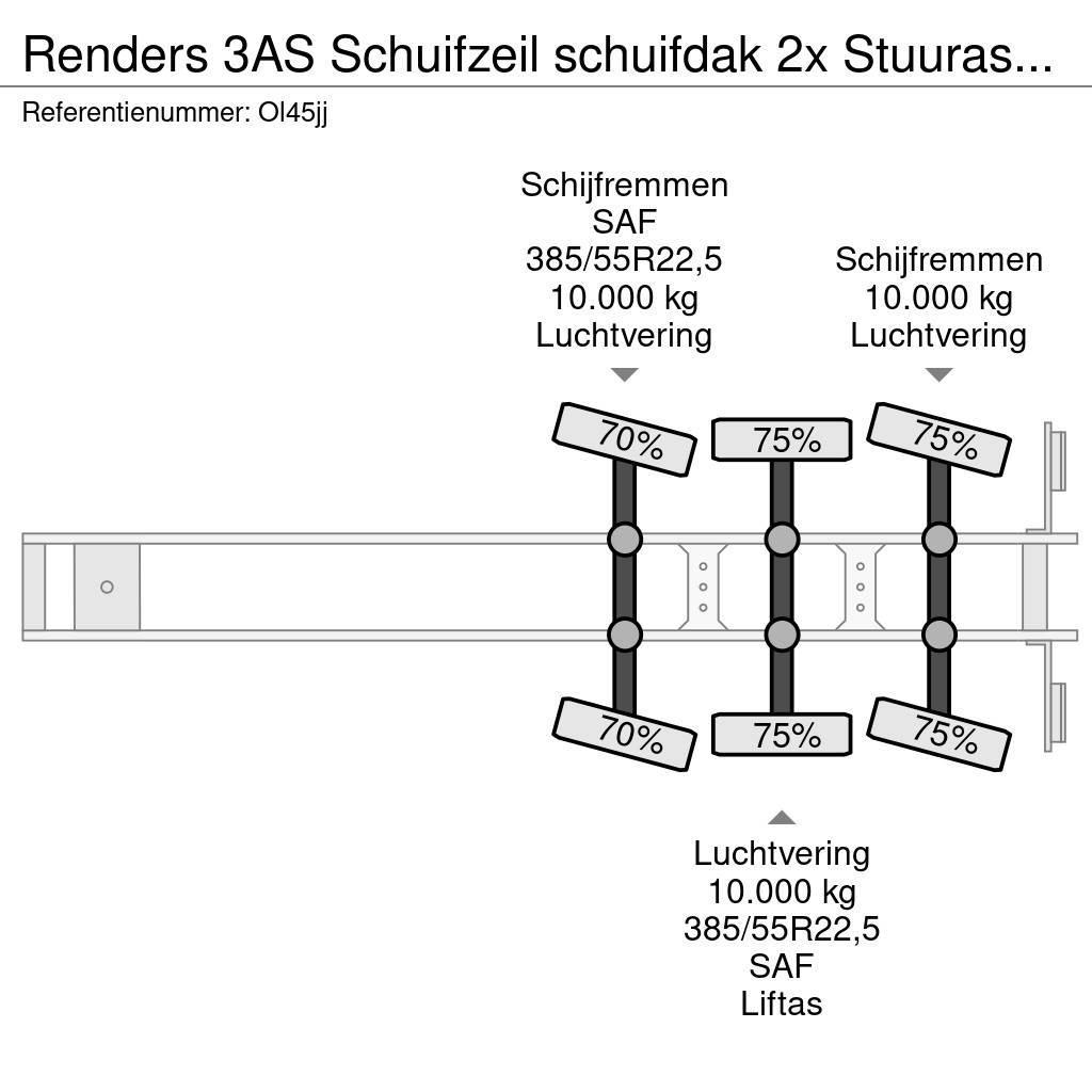 Renders 3AS Schuifzeil schuifdak 2x Stuuras/Lenkachse 10T Elhúzható ponyvás félpótkocsik