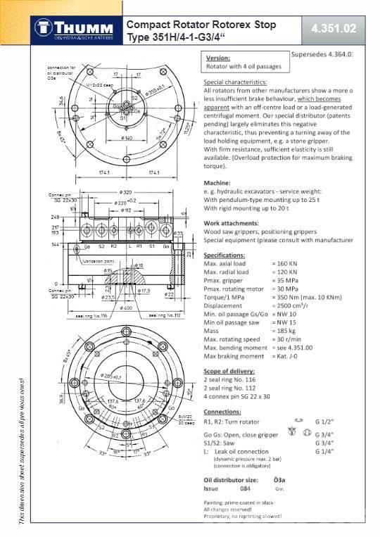 Thumm 351 H-4-1 | ROTATOR HYDRAULICZNY | 16 Ton Forgatók-Építőipar