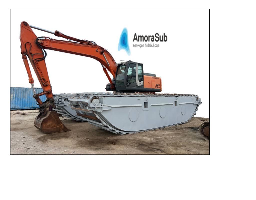  Amphibious Excavateur Hitachi 250 Long Reach 250 Kétéltű markolók
