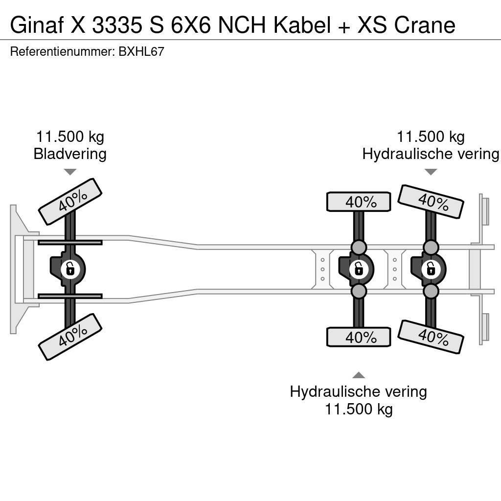 Ginaf X 3335 S 6X6 NCH Kabel + XS Crane Horgos rakodó teherautók