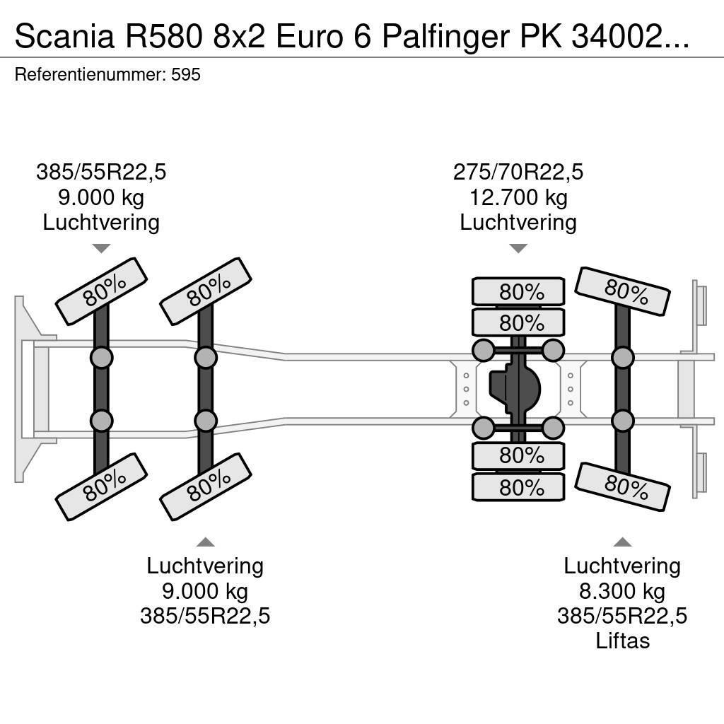 Scania R580 8x2 Euro 6 Palfinger PK 34002-SHF 7 x Hydr. W Terepdaruk