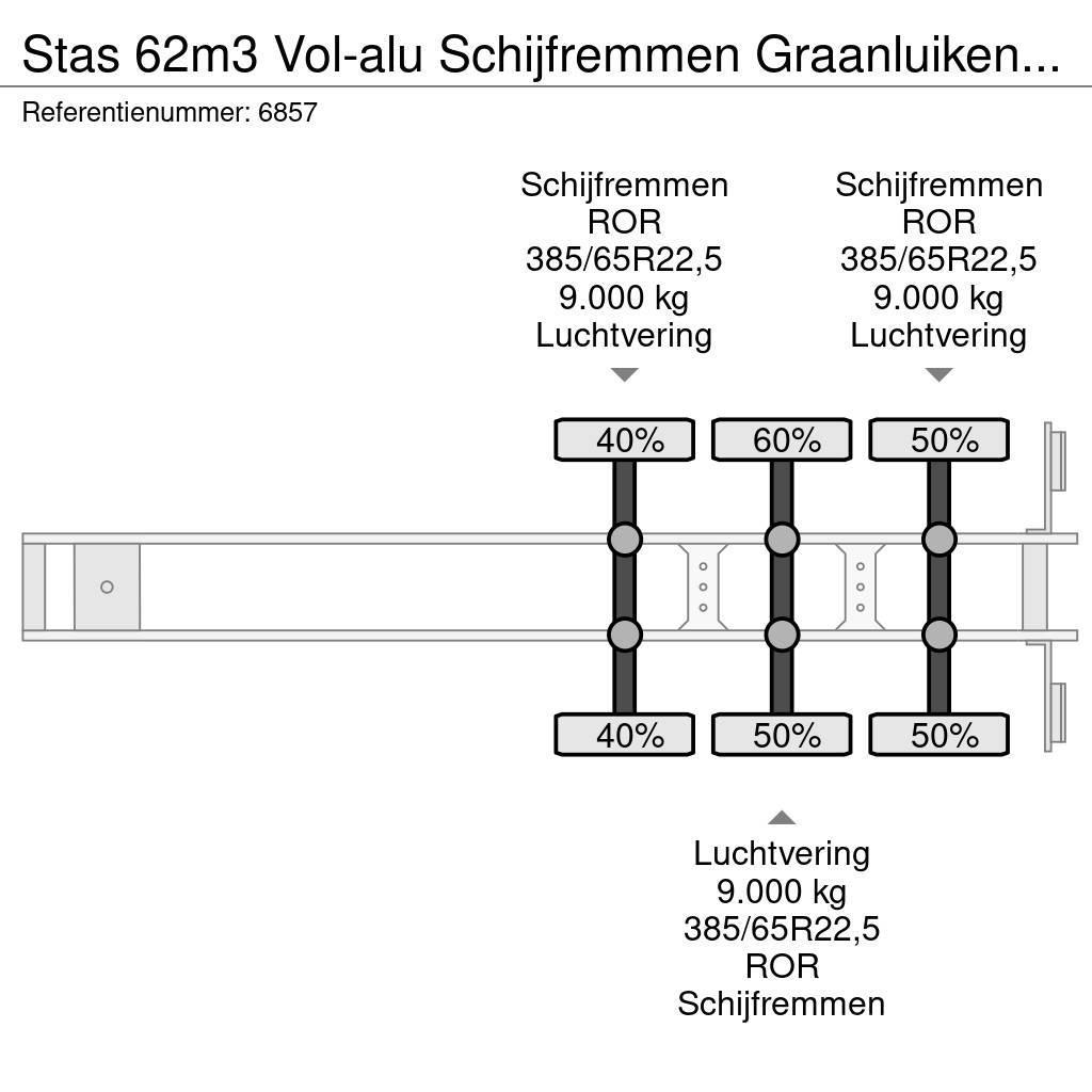 Stas 62m3 Vol-alu Schijfremmen Graanluiken APK 08/2024 Billenő félpótkocsik