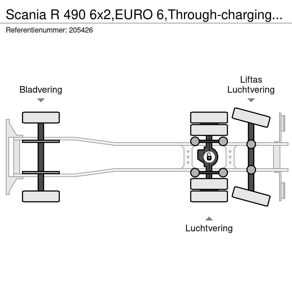 Scania R 490 6x2,EURO 6,Through-charging system,Retarder, Elhúzható ponyvás