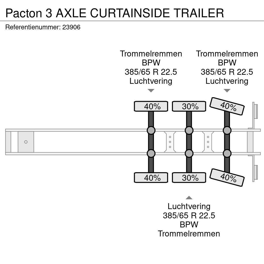 Pacton 3 AXLE CURTAINSIDE TRAILER Elhúzható ponyvás félpótkocsik