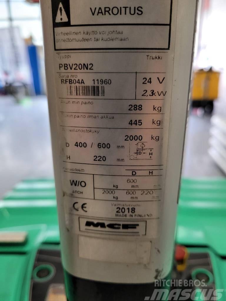 Mitsubishi PBV20N2 Vezetőállásos alacsony emelőkocsi