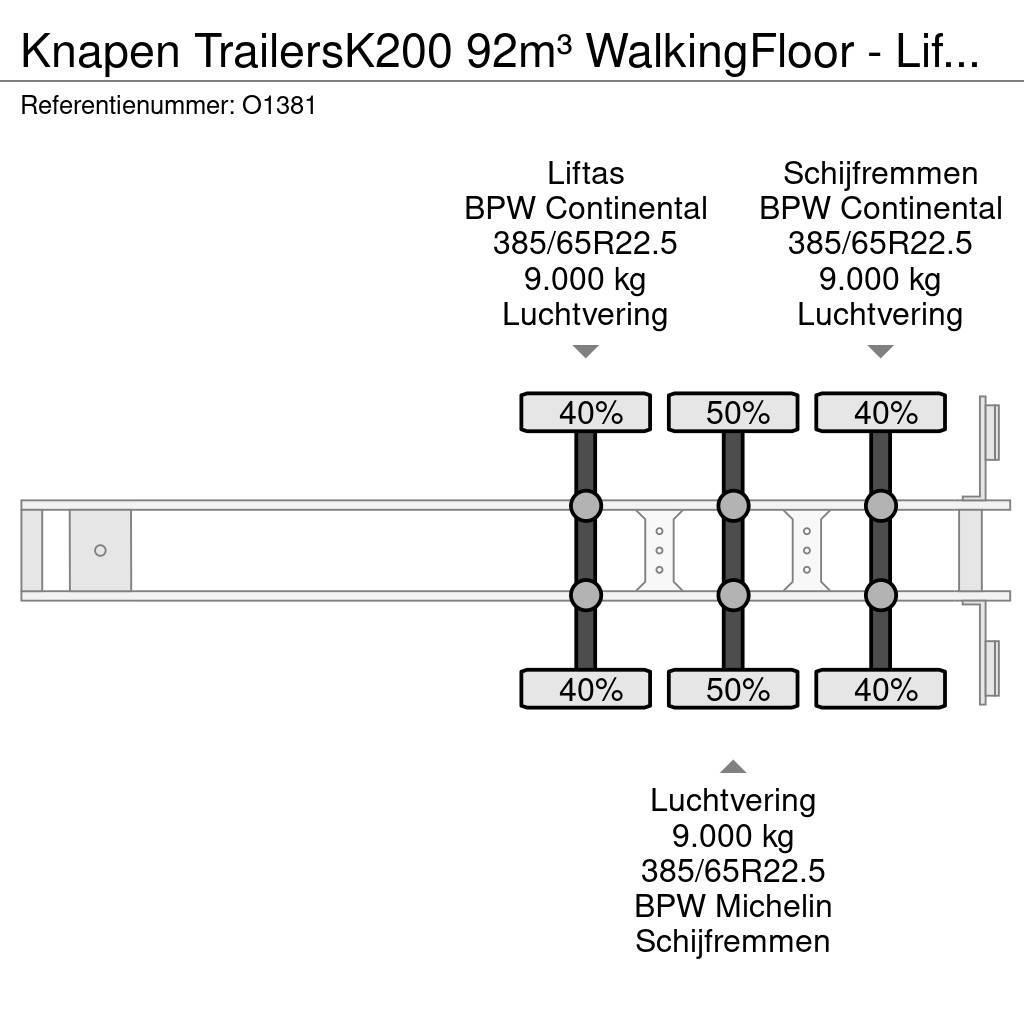 Knapen Trailers K200 92m³ WalkingFloor - LiftAs - Schijfr Walking floor semi-trailers