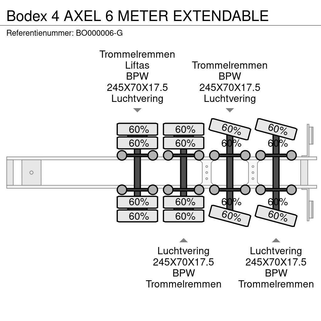 Bodex 4 AXEL 6 METER EXTENDABLE Mélybölcsős félpótkocsik