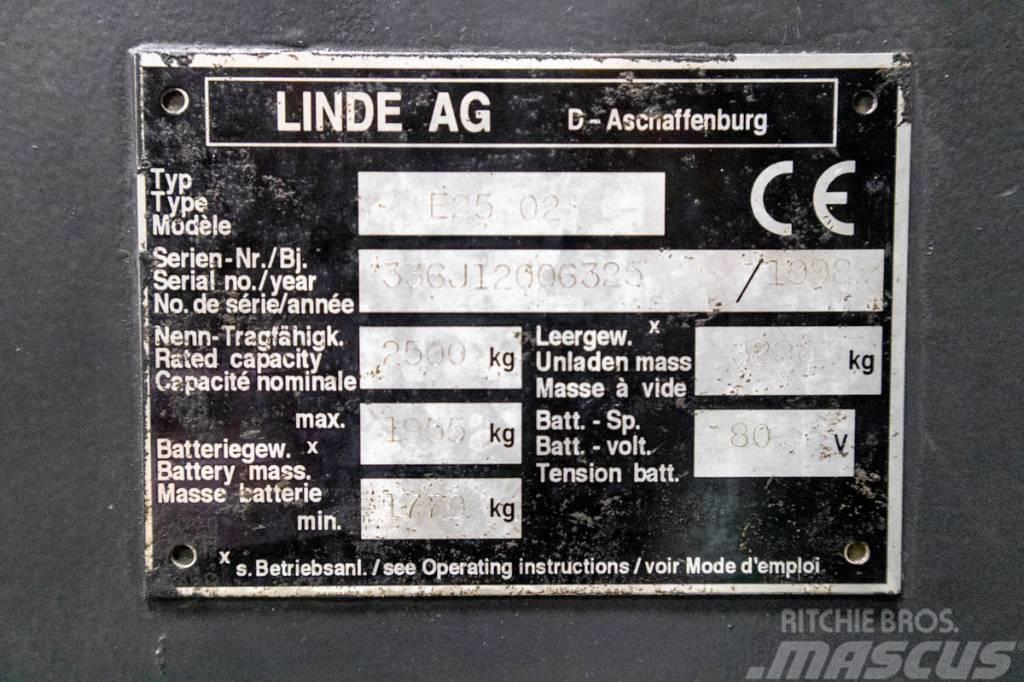 Linde E25, Elmotviktstruck m bra batteri & nytt aggregat Elektromos targoncák